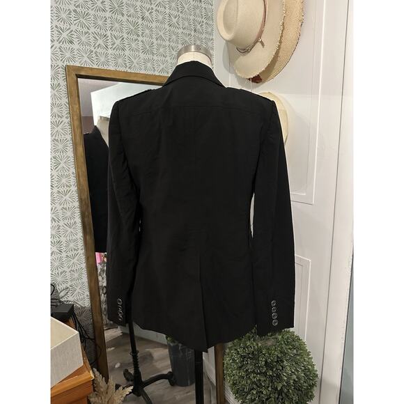 Burberry Womens Black Solid Blazer Jacket Size 6 Italy - Picture 4 of 7